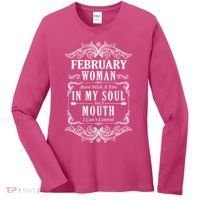 February Woman Funny Birthday Women's Long Sleeve Shirt thumb 0