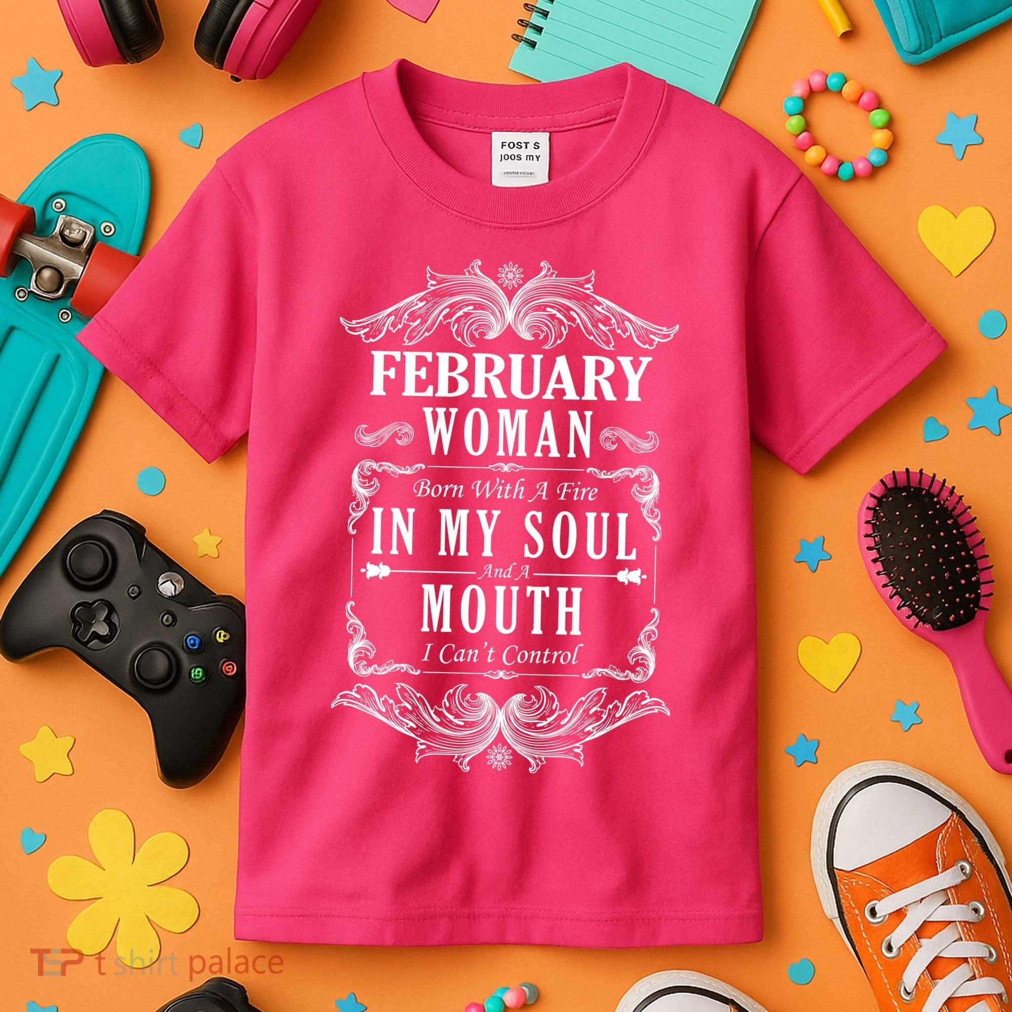 February Woman Funny Birthday Kids T-Shirt