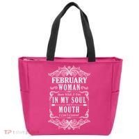 February Woman Funny Birthday Tote Bag thumb 0
