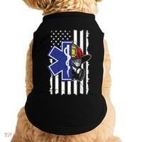 Firefighter Ems Cross Usa Flag Distressed Heros Novelty Cool Gift Doggie Tank thumb 0