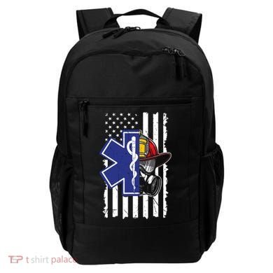 Firefighter Ems Cross Usa Flag Distressed Heros Novelty Cool Gift Backpack