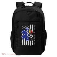 Firefighter Ems Cross Usa Flag Distressed Heros Novelty Cool Gift Backpack thumb 0