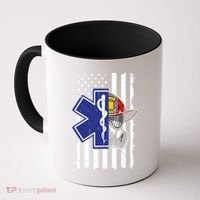 Firefighter Ems Cross Usa Flag Distressed Heros Novelty Cool Gift Coffee Mug thumb 0