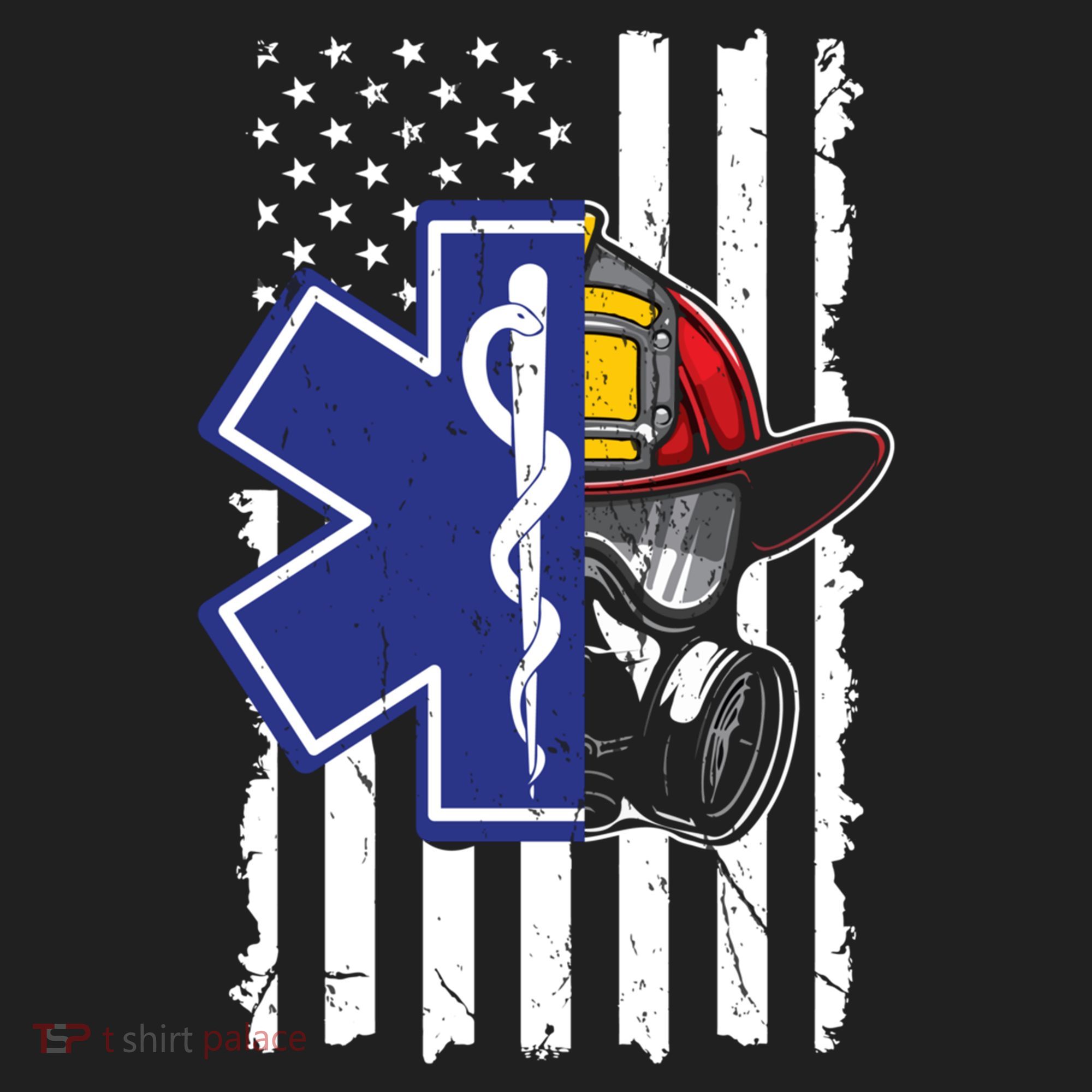Firefighter Ems Cross Usa Flag Distressed Heros Novelty Cool Gift Beanie