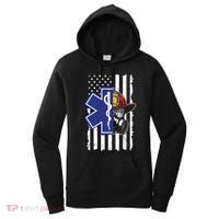 Firefighter Ems Cross Usa Flag Distressed Heros Novelty Cool Gift Women's Hoodie thumb 0