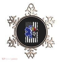 Firefighter Ems Cross Usa Flag Distressed Heros Novelty Cool Gift Ornament thumb 0