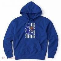 Firefighter Ems Cross Usa Flag Distressed Heros Novelty Cool Gift Hoodie thumb 0
