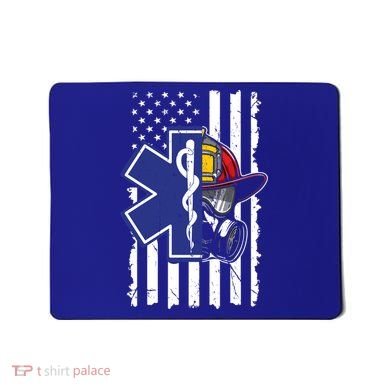 Firefighter Ems Cross Usa Flag Distressed Heros Novelty Cool Gift Mousepad