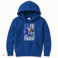 Firefighter Ems Cross Usa Flag Distressed Heros Novelty Cool Gift Kids Hoodie thumb 0