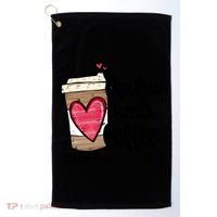 Funny Espresso Cute Coffee Heart Mama Needs Coffee Meaningful Gift Golf Towel thumb 0