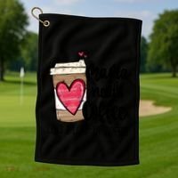 Funny Espresso Cute Coffee Heart Mama Needs Coffee Meaningful Gift Golf Towel thumb 1
