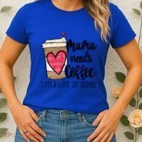 Funny Espresso Cute Coffee Heart Mama Needs Coffee Meaningful Gift Women's T-Shirt thumb 2