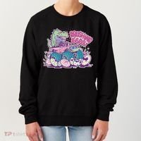 Funny Easter Crushing Eggs TRex Dinosaur Monster Truck Women's Sweatshirt thumb 0