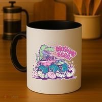 Funny Easter Crushing Eggs TRex Dinosaur Monster Truck Coffee Mug thumb 4