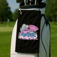 Funny Easter Crushing Eggs TRex Dinosaur Monster Truck Golf Towel thumb 2