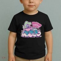 Funny Easter Crushing Eggs TRex Dinosaur Monster Truck Toddler T-Shirt thumb 2