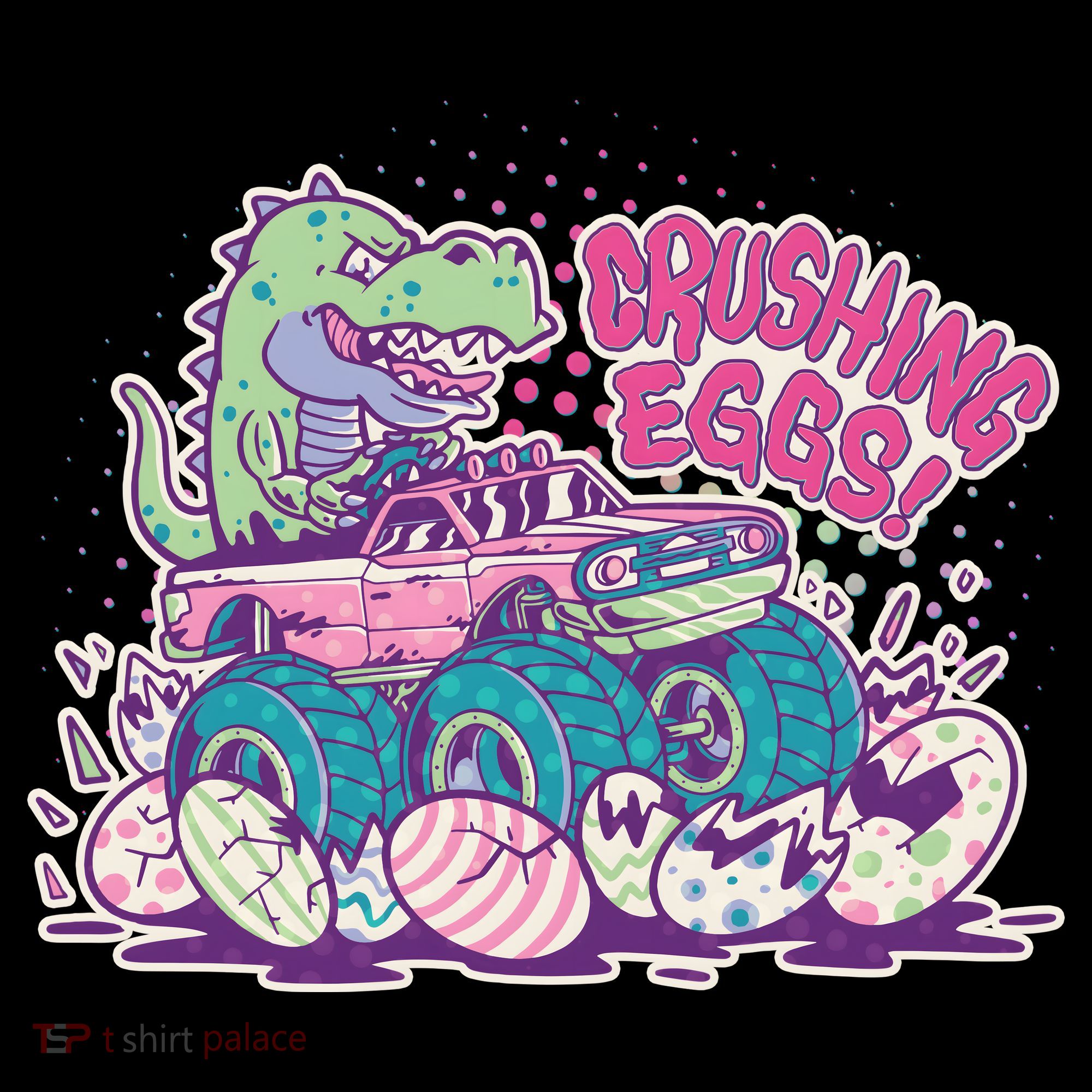 Funny Easter Crushing Eggs TRex Dinosaur Monster Truck Toddler T-Shirt