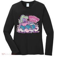 Funny Easter Crushing Eggs TRex Dinosaur Monster Truck Women's Long Sleeve Shirt thumb 0