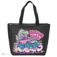 Funny Easter Crushing Eggs TRex Dinosaur Monster Truck Tote Bag thumb 0
