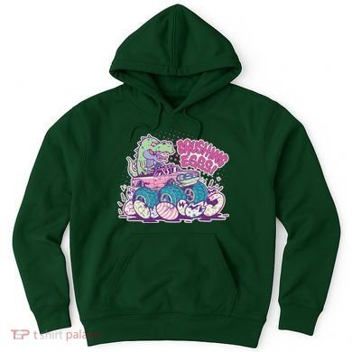 Funny Easter Crushing Eggs TRex Dinosaur Monster Truck Hoodie
