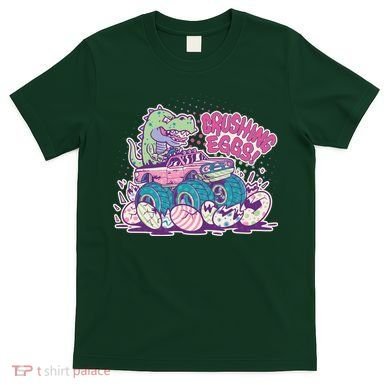 Funny Easter Crushing Eggs TRex Dinosaur Monster Truck T-Shirt