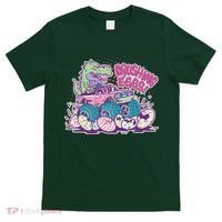 Funny Easter Crushing Eggs TRex Dinosaur Monster Truck T-Shirt thumb 0
