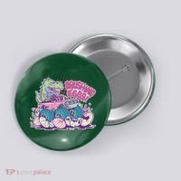 Funny Easter Crushing Eggs TRex Dinosaur Monster Truck Button thumb 0