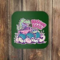Funny Easter Crushing Eggs TRex Dinosaur Monster Truck Coaster thumb 0