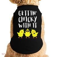 Funny Easter Chick Gettin Chicky With It Doggie Tank thumb 0