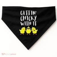 Funny Easter Chick Gettin Chicky With It USA-Made Doggie Bandana thumb 0