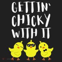 Funny Easter Chick Gettin Chicky With It Golf Towel thumb 3