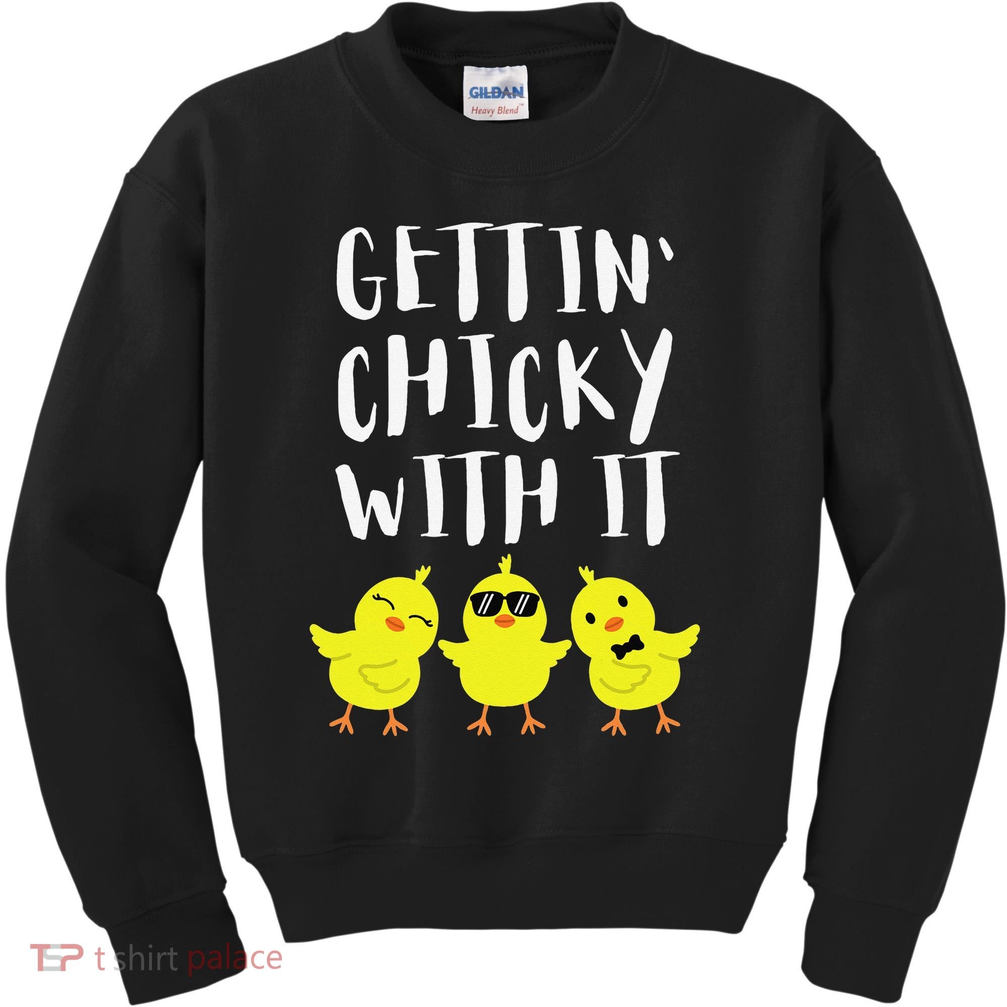 Funny Easter Chick Gettin Chicky With It Kids Sweatshirt