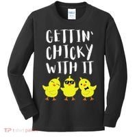 Funny Easter Chick Gettin Chicky With It Kids Long Sleeve Shirt thumb 0