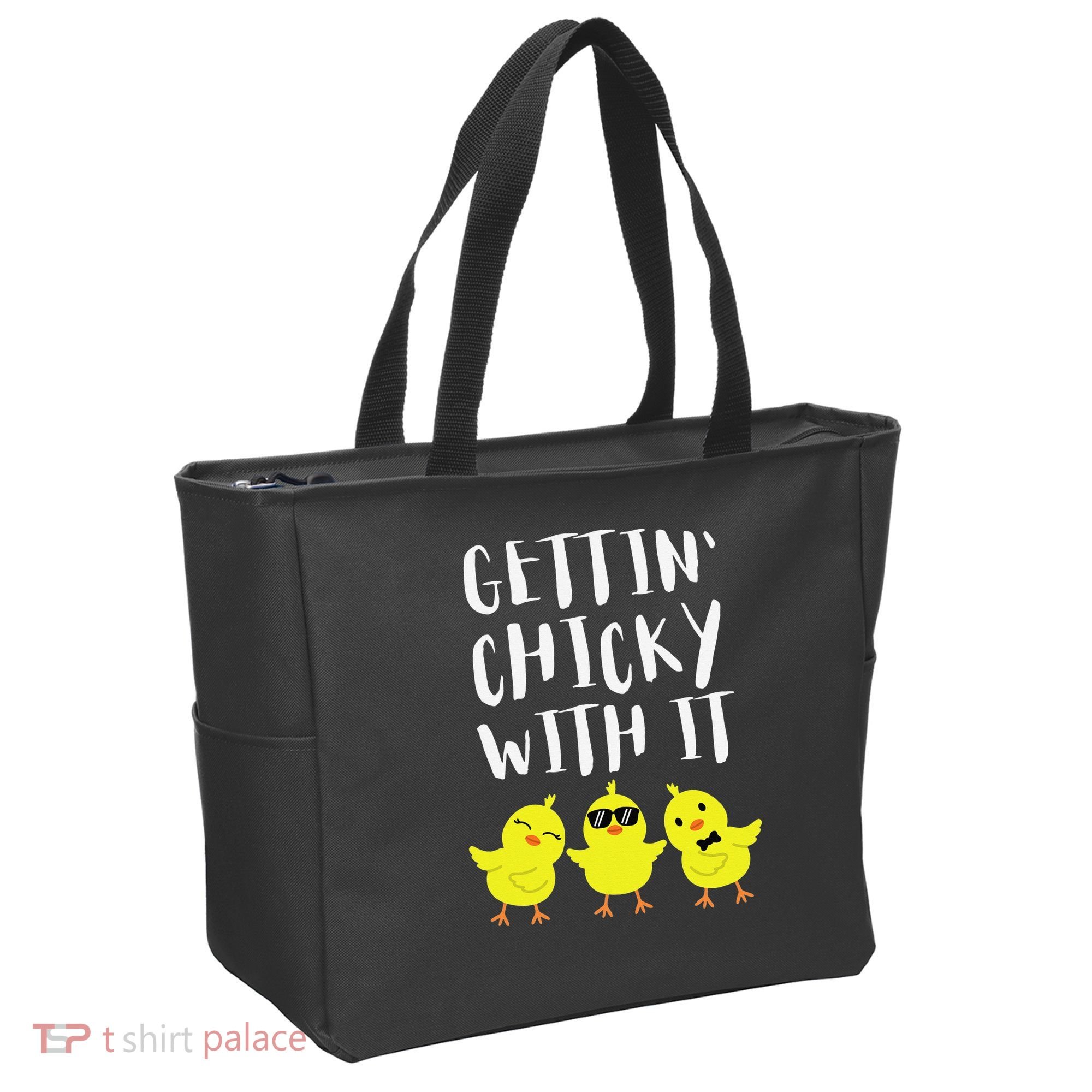 Funny Easter Chick Gettin Chicky With It Tote Bag