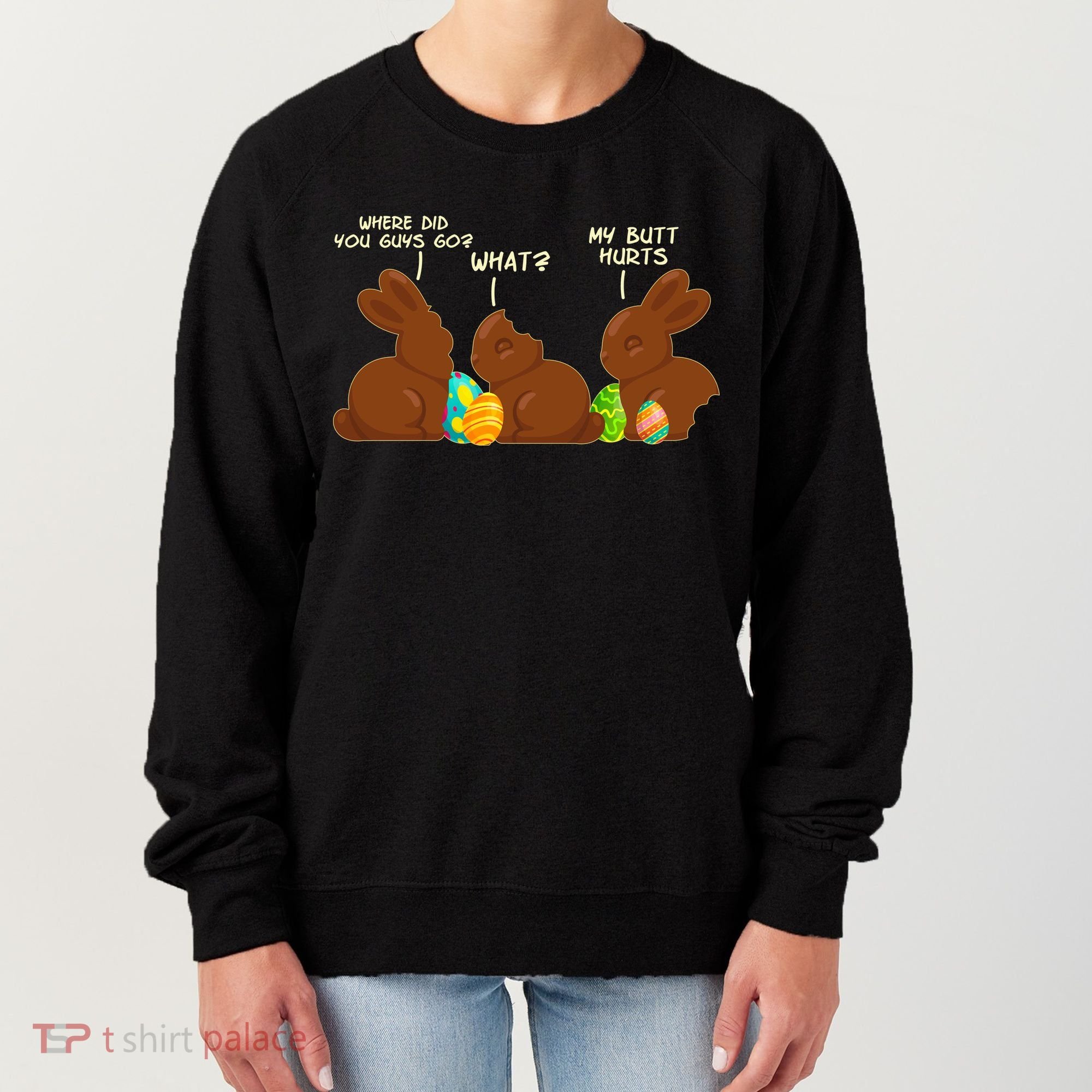 Funny Easter Chocolate Bunny Rabbits Women's Sweatshirt