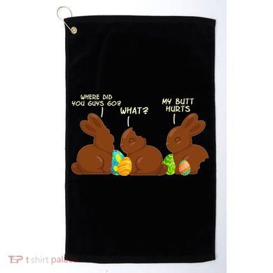 Funny Easter Chocolate Bunny Rabbits Golf Towel