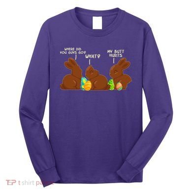 Funny Easter Chocolate Bunny Rabbits Long Sleeve Shirt