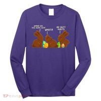 Funny Easter Chocolate Bunny Rabbits Long Sleeve Shirt thumb 0