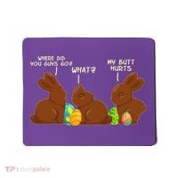 Funny Easter Chocolate Bunny Rabbits Mousepad thumb 0