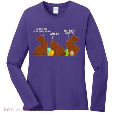 Funny Easter Chocolate Bunny Rabbits Women's Long Sleeve Shirt