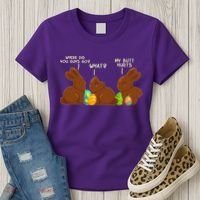 Funny Easter Chocolate Bunny Rabbits Women's T-Shirt thumb 3