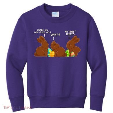 Funny Easter Chocolate Bunny Rabbits Kids Sweatshirt