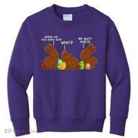 Funny Easter Chocolate Bunny Rabbits Kids Sweatshirt thumb 0