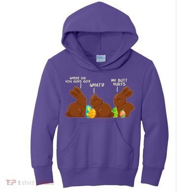 Funny Easter Chocolate Bunny Rabbits Kids Hoodie