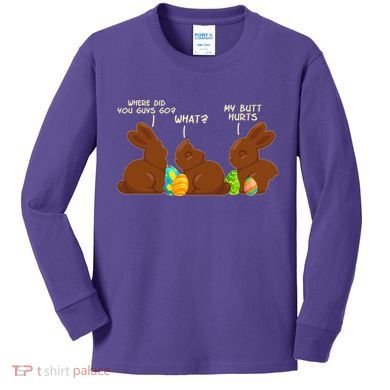 Funny Easter Chocolate Bunny Rabbits Kids Long Sleeve Shirt