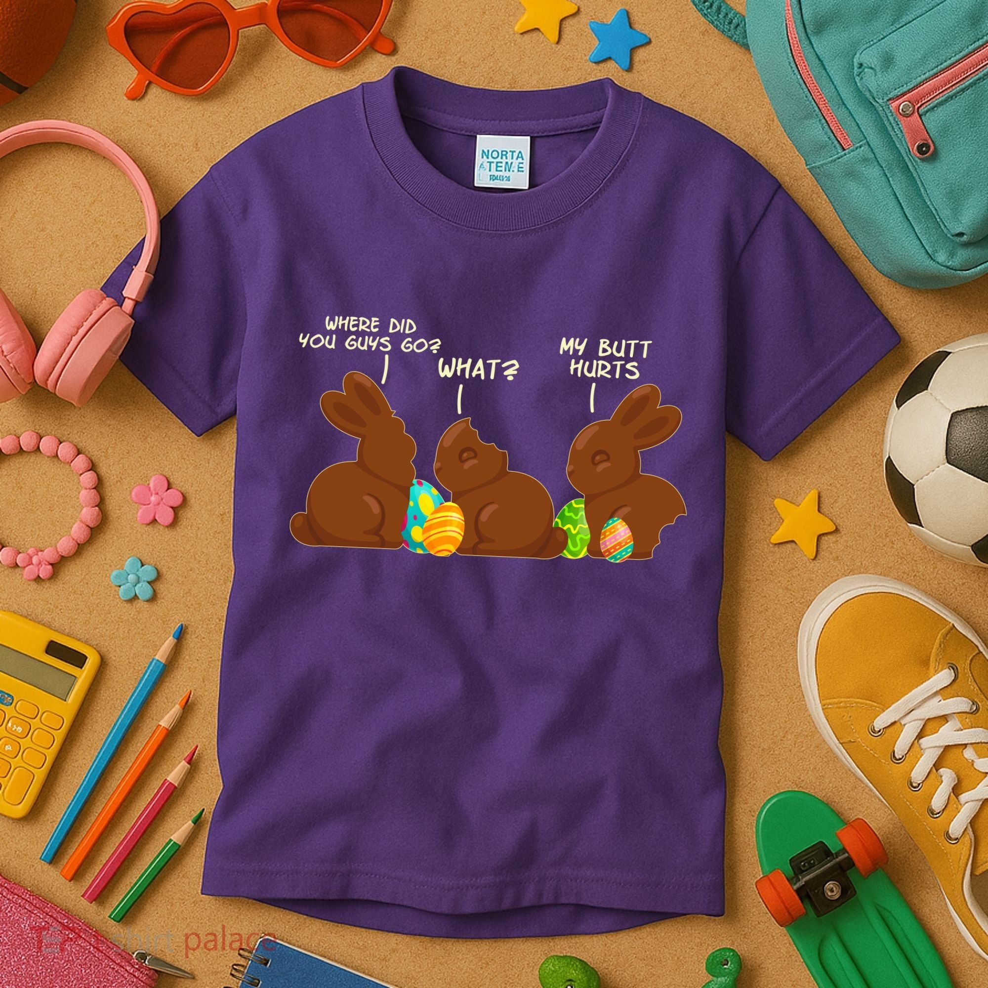 Funny Easter Chocolate Bunny Rabbits Kids T-Shirt