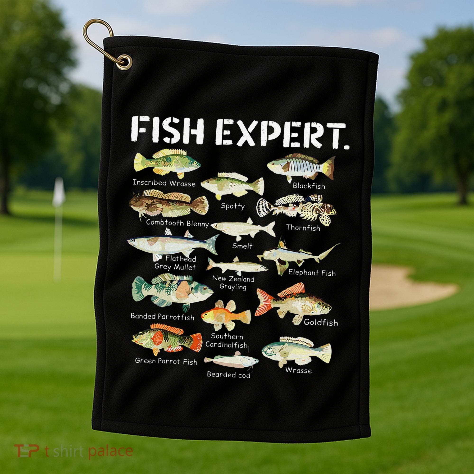Fish Expert Cute Fish Child Fishing Golf Towel