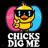 Funny Easter Chicks Dig Me Backpack thumb 2