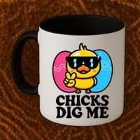Funny Easter Chicks Dig Me Coffee Mug thumb 2