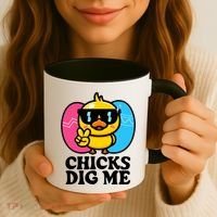 Funny Easter Chicks Dig Me Coffee Mug thumb 3